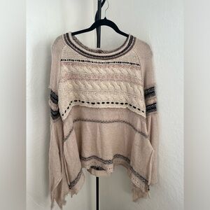 Free People Cable Knit Boho Sweater